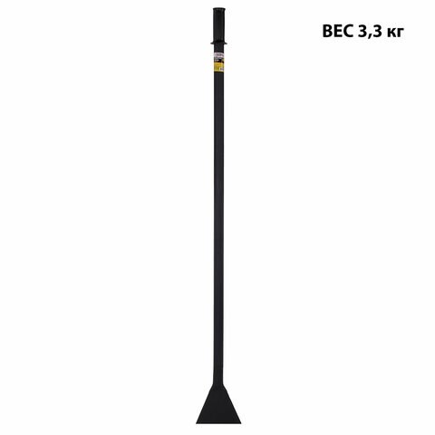 Ледоруб-топор шириной 14 см, ВЕС 3,3 кг, металлическая ручка 135 см, D=34 мм, СУПЕРУСИЛЕННЫЙ, серая порошковая окраска, ГРАНДМАСТЕР, 700346 700346