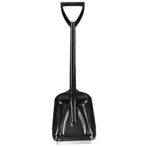 Лопата снеговая 20х30 см УНИВЕРСАЛЬНАЯ с планкой, прочная, пластиковая с V-ручкой, длина 70 см, для дома, авто, детей, ГРАНДМАСТЕР, 700347 700347