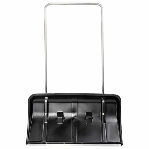 Лопата снеговая 82х45см "СКРЕПЕР" на колесах, пластиковая, высота 120см П-образная металлическая рукоятка, армирующая алюминиевая планка, №8 600827