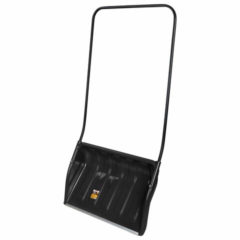 Лопата снеговая СКРЕПЕР 70х47 см пластиковый ЧЕРНЫЙ, алюминиевая планка, рукоятка 110 см, СУПЕРПРОЧНЫЙ, ГРАНДМАСТЕР, 700342 700342