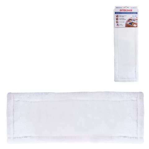 Насадка МОП плоская для швабры/держателя 40 см, карманы (ТИП К), плотная микрофибра, LAIMA "Бюджет", 603117 603117