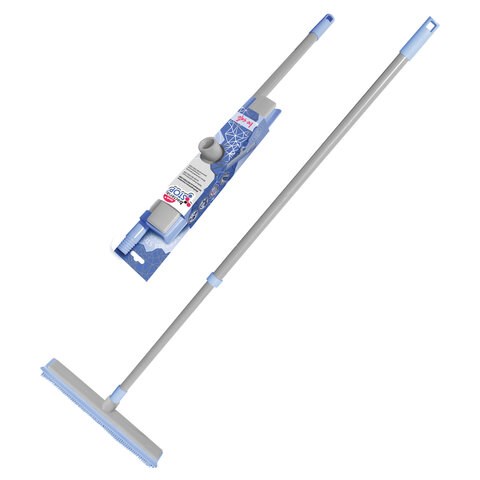 Швабра-сгон щётка с резиновой щетиной BACTERIA STOP 32 см, щетина 5,5 см, рукоятка 80-140 см, YORK, 2271, 51301 608420