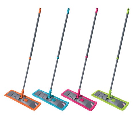 Швабра с флаундером 40 см, телескопический черенок 130 см, еврорезьба, МОП микрофибра (ТИП К), YORK "Classic", 81080 604570