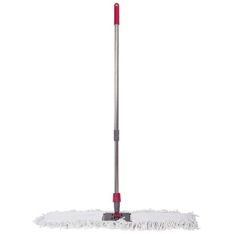 Швабра-рамка 80 см, телескопический черенок из нержавеющей стали 125 см, МОП хлопок, LAIMA, 603604 603604