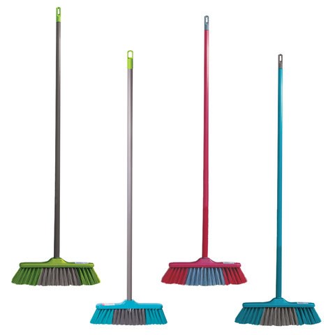 Щетка для уборки с черенком 110 см, ширина 31 см, щетина 7 см, пластиковая, еврорезьба, YORK "Frontiera", 51020 604585