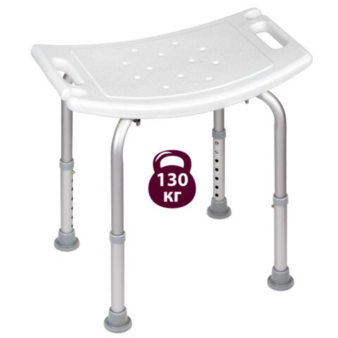 Стул сиденье прямоугольный ТИТАН для купания в душе / ванной, регулировка высоты ножек под любой рост, BRABIX, 532620 532620