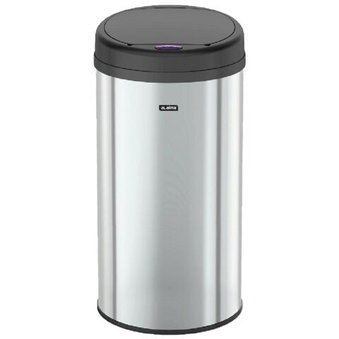 Ведро для мусора СЕНСОРНОЕ 12 л, нержавеющая сталь, черная матовая крышка, питание от 4-х батареек AA (не входят в комплект), LAIMA, 609326 609326