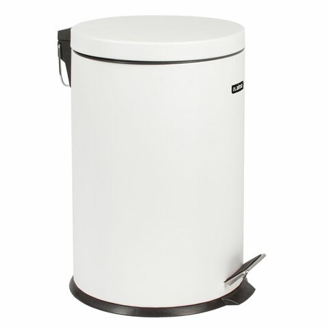 Ведро мусорное с педалью 20 литров "Classic", БЕЛОЕ ГЛЯНЦЕВОЕ, металлическое, со съемным внутренним ведром, LAIMA, 604949 604949
