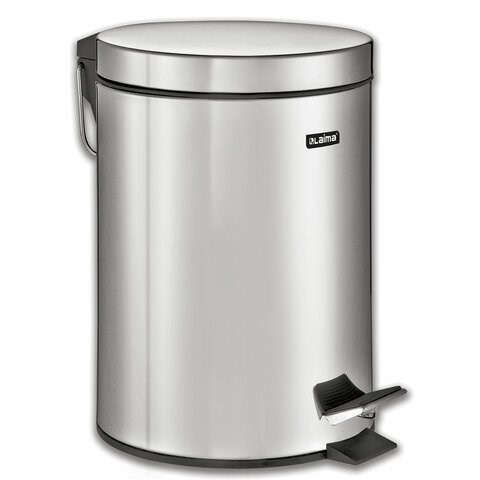 Ведро мусорное с педалью 20 литров "Classic", ЗЕРКАЛЬНОЕ, нержавеющая сталь, со съемным внутренним ведром, LAIMA, 232262 232262