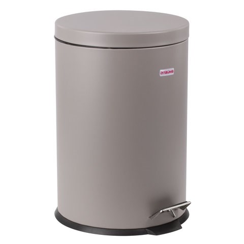 Ведро мусорное с педалью 20 литров "Classic", СЕРОЕ МАТОВОЕ, металлическое, со съемным внутренним ведром, LAIMA, 604946 604946