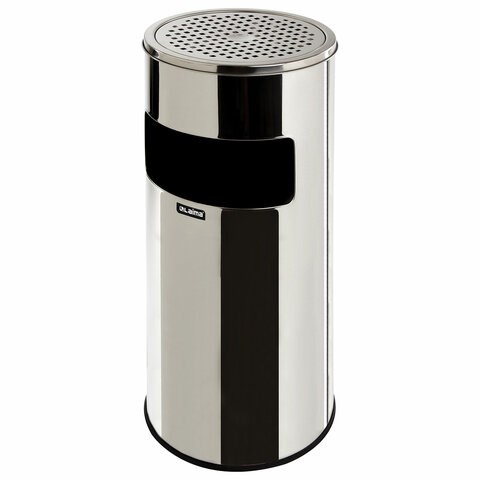 Урна с пепельницей 27 литров, 600х250 мм, нержавеющая сталь, зеркальная, LAIMA PROFESSIONAL, 606299 606299