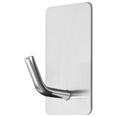 Крючки самоклеящиеся универсальные 2,5x4,5 см, КОМПЛЕКТ 4 шт., сталь, серебристые, LAIMA HOME, 608788 608788