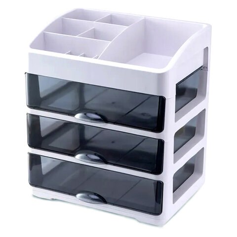 Органайзер для хранения косметики, канцтоваров, мелочей ТРЕХУРОВНЕВЫЙ 31,5x27,7x21 см, DASWERK, 608474 608474