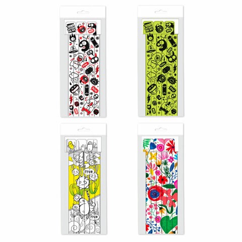 Закладки для книг с принтами САМОКЛЕЯЩИЕСЯ, КОМПЛЕКТ 6 шт., рисунки ассорти, 2921.АС/6 116393