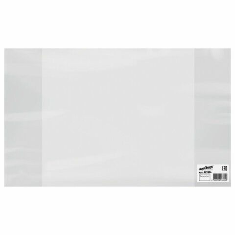 Обложка ПВХ со штрихкодом для тетрадей и дневников, ПЛОТНАЯ, 120 мкм, 210х350 мм, прозрачная, ЮНЛАНДИЯ, 229306 229306