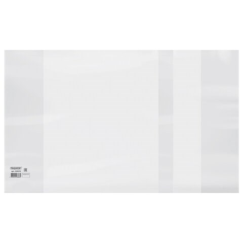 Обложка ПЭ со штрихкодом для тетрадей и дневников, С ЗАКЛАДКОЙ, ПЛОТНАЯ, 140 мкм, 210х350 мм, прозрачная, ПИФАГОР, 229370 229370