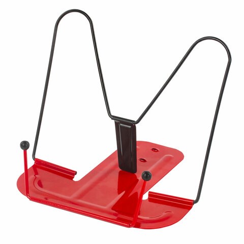 Подставка для книг и учебников ЮНЛАНДИЯ ПРЕМИУМ, металлическая, красная, европодвес, 237822 237822