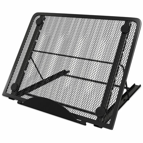 Подставка для книг, ноутбуков, планшетов, BRAUBERG "Germanium", 240х195х20 мм, черная, металл, 237987 237987