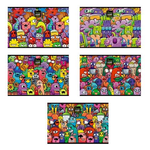 Альбом для рисования А4 24 л., скоба, TWIN-лак, ПЗБМ, 205х295 мм, "Куча Монстров" (микс в спайке), 44055 117610