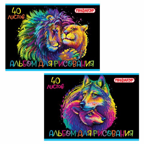 Альбом для рисования А4 40 л., скоба, обложка офсет, ПИФАГОР, 203х288 мм, "Нежность" (2 вида), 106700 106700