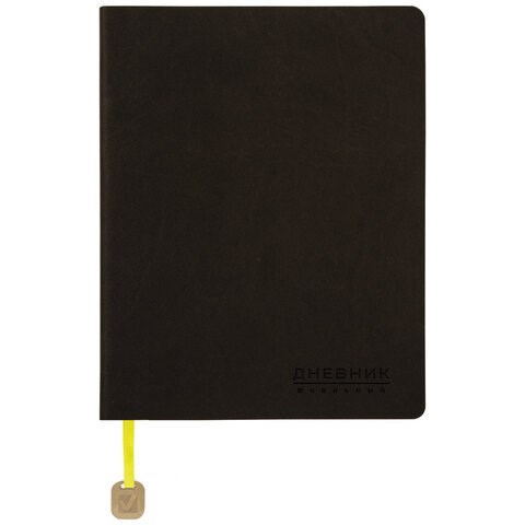 Дневник 1-11 класс 48 л., кожзам (гибкая), термотиснение, BRAUBERG "ORIGINAL", черный, 105967 105967