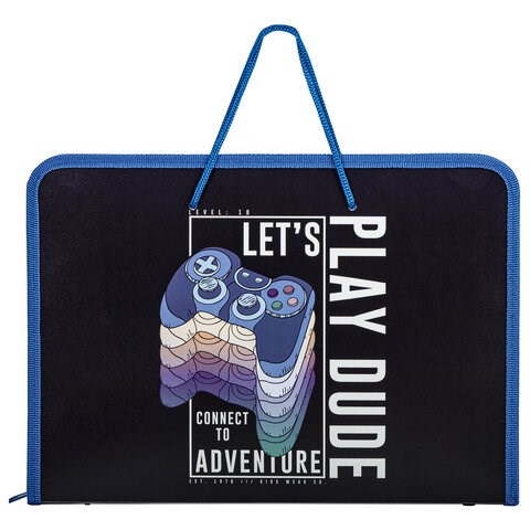 Папка для труда на молнии с ручками ПИФАГОР А4, 1 отделение, пластик, органайзер, "Aracde Fun", 271474 271474