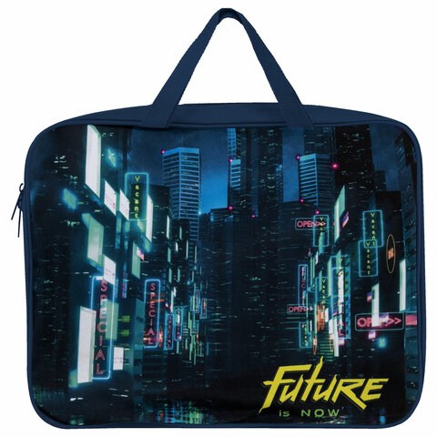 Папка на молнии с ручками BRAUBERG А4, 1 отделение, полиэстер, 80 мм, "Future", 270965 270965