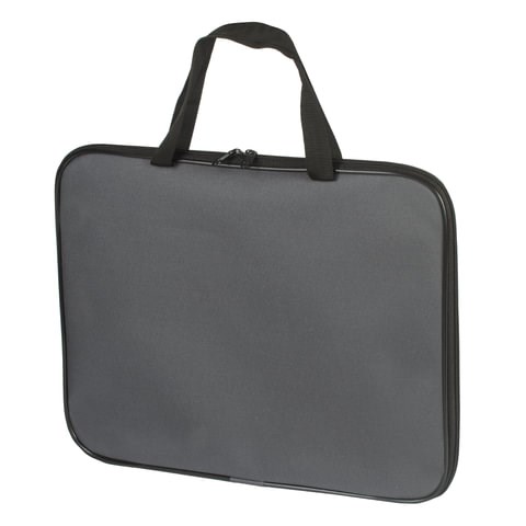 Папка на молнии с ручками А4, серая, 350х270 мм, 221995 221995