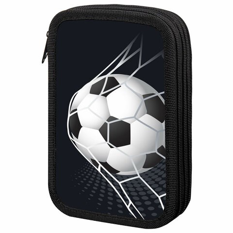 Пенал ПИФАГОР, 3 отделения, ламинированный картон, 19х11 см, "Ball kick", 272253 272253