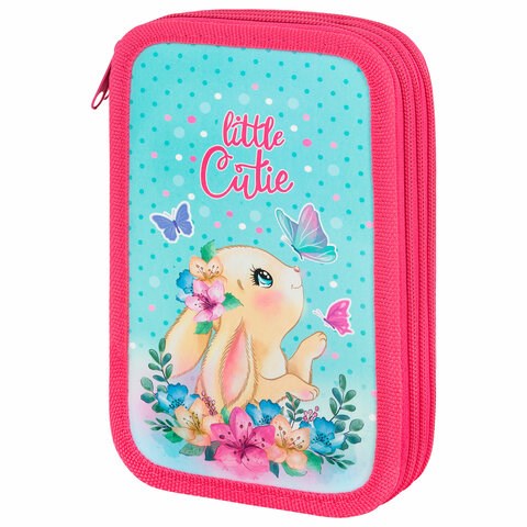 Пенал ПИФАГОР, 3 отделения, ламинированный картон, 19х11 см, "Pretty bunny", 273485 273485