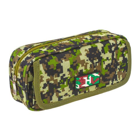Пенал BRAUBERG для мальчиков, 1 отделение, органайзер, мягкий, "Military", зеленый, 21х5х9 см, 228990 228990