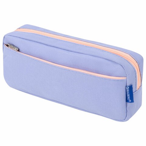 Пенал мягкий BRAUBERG PASTEL, 2 отделения, голубой, 21х9,5х5 см, 272277 272277