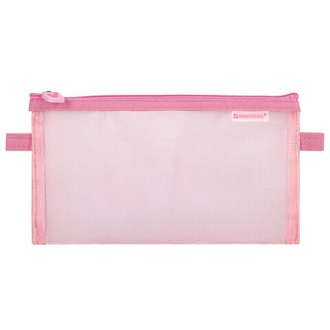 Пенал-конверт BRAUBERG, сетка, 22x10 см, розовый, 272238 272238