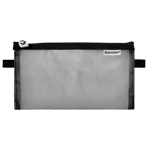 Пенал-конверт BRAUBERG, сетка, 22x10 см, черный, 272237 272237