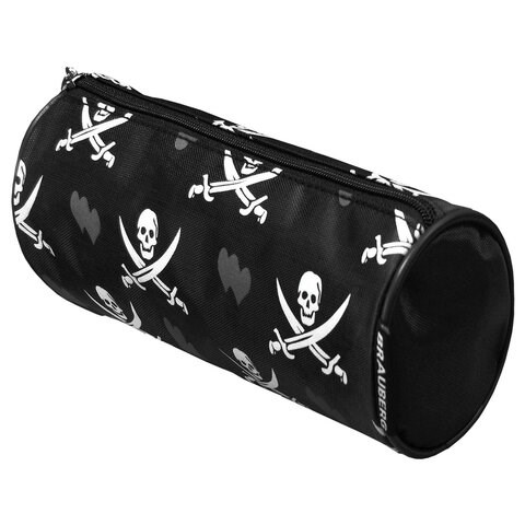 Пенал-косметичка BRAUBERG для учеников начальной школы, черный, "Пираты", 20х7х7 см, 223273 223273