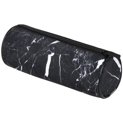 Пенал-тубус BRAUBERG, с эффектом Soft Touch, мягкий, "Black marble", 22х8 см, 271569 271569