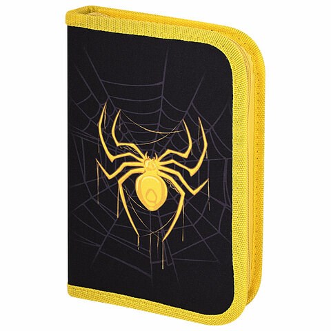 Пенал BRAUBERG с наполнением, 1 отделение, 1 откидная планка, 24 предмета, 21х14 см, "Venomous spider", 271526 271526