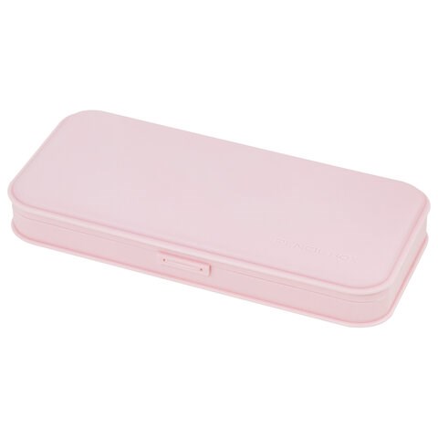 Пенал пластиковый BRAUBERG, пастельный розовый, наклейки в комплекте, 21х9х3 см, 272271 272271