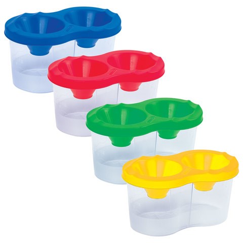 Стакан-непроливайка ПИФАГОР, двойной, ассорти, 191312 191312