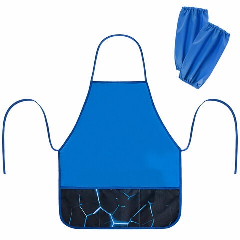 Накидка фартук с нарукавниками для труда BRAUBERG, 3 кармана, 46x54 см, "Digital lava", 272449 272449