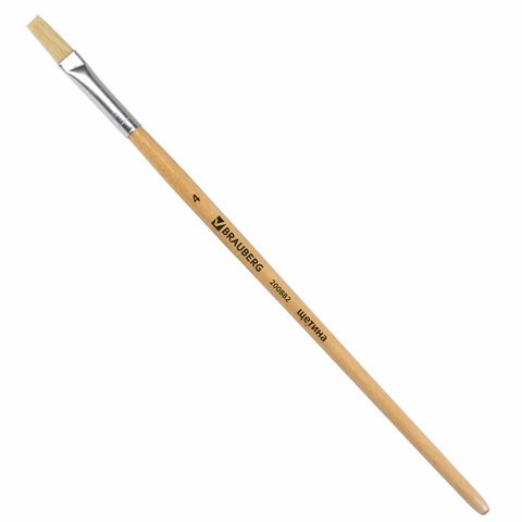 Кисть BRAUBERG щетина, плоская, №4, 200882 200882