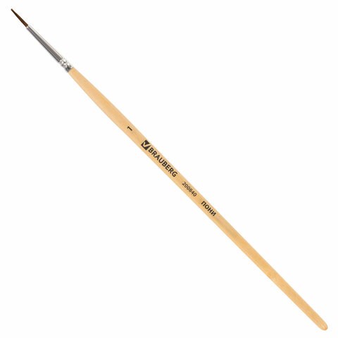 Кисть BRAUBERG, пони, круглая, №1, 200840 200840