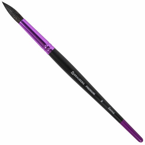 Кисть белка, круглая № 9, BRAUBERG PREMIUM, 200978 200978