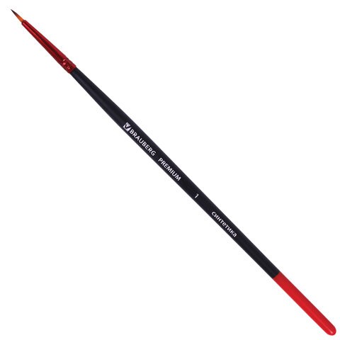 Кисть синтетика, круглая № 1, BRAUBERG PREMIUM, 201000 201000