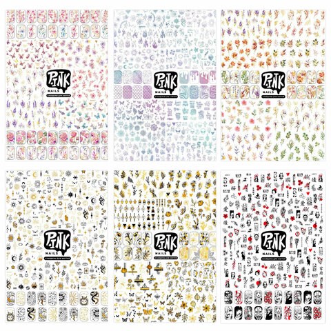 Наклейки-слайдеры для ногтей фольгированные АССОРТИ, 21х14,8 см, PY 665081