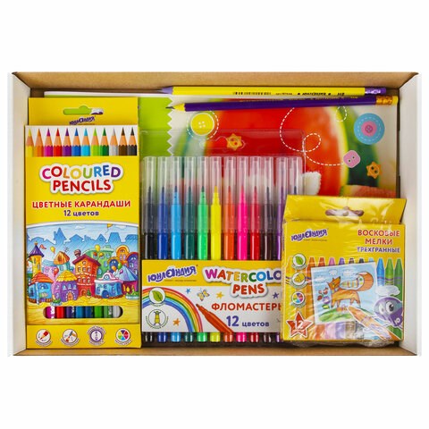 Набор для рисования и творчества "5 предметов плюс Восковые мелки в Подарок!", ЮНЛАНДИЯ, 881010 881010