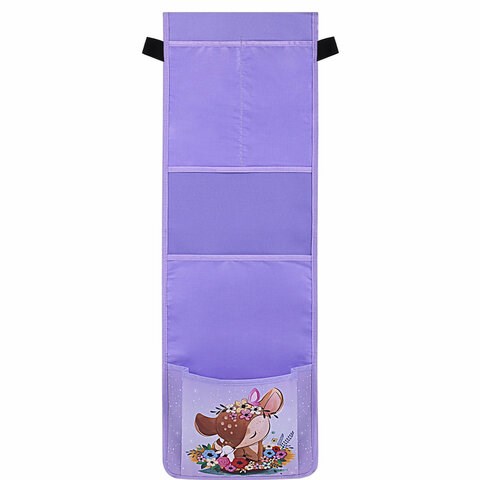 Кармашки-органайзер в шкафчик для детского сада ЮНЛАНДИЯ, увеличенный размер, 26х80 см, "Deer", 271070 271070