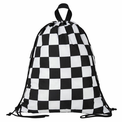 Мешок для обуви BRAUBERG большой удобный с ручкой, 51х41 см, "Black and white", 271595 271595