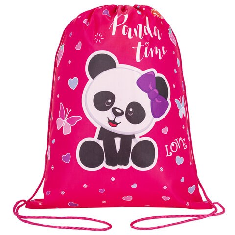 Мешок для обуви ПИФАГОР, 1 отделение, 42х34 см, "Panda time", 271601 271601