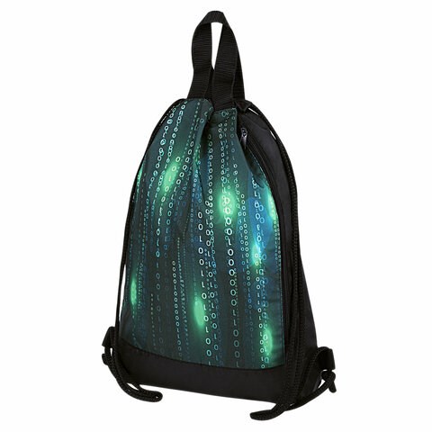 Мешок для обуви ЮНЛАНДИЯ, с ручками, боковой карман на молнии, 46х36 см, "Matrix", 271068 271068